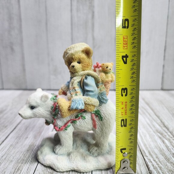Vintage Cherished Teddies Eric Bear Tidings Of Joy Figurine 1994 #622796 - Picture 6 of 7